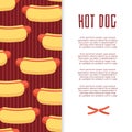 Fast food banner design with hot dogs and sausage Royalty Free Stock Photo