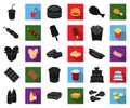 Fast food black,flat icons in set collection for design.Food from semi-finished products vector symbol stock web Royalty Free Stock Photo