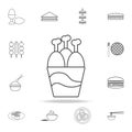 fast food bucket roasted chicken menu line icon. Detailed set of fast food icons. Premium quality graphic design. One of the colle Royalty Free Stock Photo