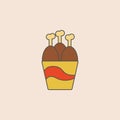 fast food bucket roasted chicken menu line icon. Element of fast food icon for mobile concept and web apps. Field outline fast foo Royalty Free Stock Photo