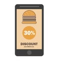 Fast food burger coupon discount template flat design