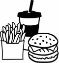 Fast Food Burger Fries Softdrink