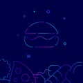 Fast food, burger gradient line icon, vector illustration Royalty Free Stock Photo