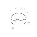 Fast food, burger simple vector line icon. Symbol, pictogram, sign isolated on white background. Editable stroke
