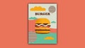 Fast food or burgers flyer design template, social media post template