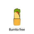 fast food burrito, free outline icon. Element of food illustration icon. Signs and symbols can be used for web, logo, mobile app,