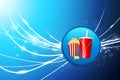 Fast Food Button on Blue Abstract Light Background Royalty Free Stock Photo