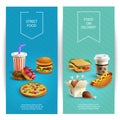 Fast Food Cartoon Banners Royalty Free Stock Photo