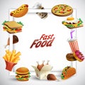 Fast Food Cartoon Frame Royalty Free Stock Photo