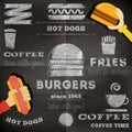 Fast food chalkboard Royalty Free Stock Photo