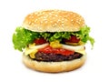 A Fast food cheeseburger isolated