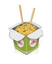 Fast food. Chinese noodles in take out container