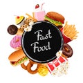 Fast food collection. Royalty Free Stock Photo