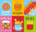 Fast Food Posters Collection Royalty Free Stock Photo