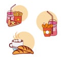 Fast food with combos Royalty Free Stock Photo