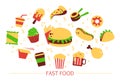 Fast food concept. Hamburger and soda drink Royalty Free Stock Photo