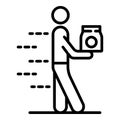 Fast food courier icon, outline style Royalty Free Stock Photo
