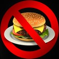 Fast food danger label. 3D illustration