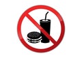 Sign prohibiting eating food. No food and drink Royalty Free Stock Photo