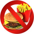Fast food danger label. 3D illustration