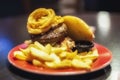 Fast food: decomposed burger... Royalty Free Stock Photo