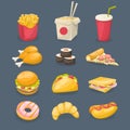 Fast Food Decorative Icons Royalty Free Stock Photo