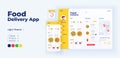 Fast food delivery app screen vector adaptive design template