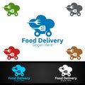 Fast Food Delivery Service Logo for Restaurant, Cafe or Online Catering Delivery