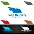 Fast Food Delivery Service Logo for Restaurant, Cafe or Online Catering Delivery