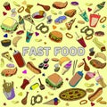 Fast food design vector line art