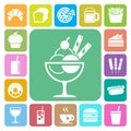 Fast food and dessert icon set Royalty Free Stock Photo