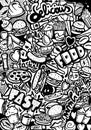 Fast Food Doodle Royalty Free Stock Photo