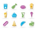 Fast food and drink icons Royalty Free Stock Photo