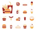 Fast Food & Drinks - Iconset - Icons Royalty Free Stock Photo