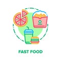 Fast Food Eat Vector Concept Color Illustration Royalty Free Stock Photo