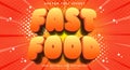 Fast food editable text effect Template Royalty Free Stock Photo