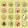 Fast food flat icons Royalty Free Stock Photo