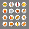 Fast food flat icons Royalty Free Stock Photo