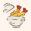 Fast food fried shirmp flat icon elements,eps10 Royalty Free Stock Photo