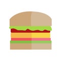 Fast Food Hamburger Vector Concept in Flat Design.