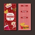 Fast food handdrawn menu template