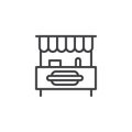 Fast food hot dog cart line icon Royalty Free Stock Photo