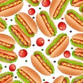 Fast food Hot Dog seamless pattern