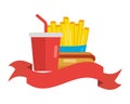 fast food hot dog soda french fries Royalty Free Stock Photo