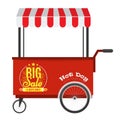 Fast food hot dog and street hotdog cart with awning Royalty Free Stock Photo