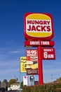 Fast Food Hungry Jacks roadside sign Royalty Free Stock Photo