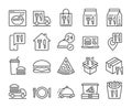 Fast food icon. Food delivery line icons set. Editable Stroke. Royalty Free Stock Photo