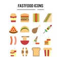 Fast food icon in flat design for web design , infographic , presentation , mobile application - Vector illustration