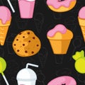 Fast food icon pattern Restaurant wallpaper Vector Royalty Free Stock Photo