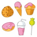 Fast food icon pattern Restaurant wallpaper Vector Royalty Free Stock Photo